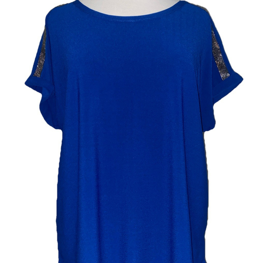 89th Madison NWT Royal Blue Short sleeve Top SZ XL